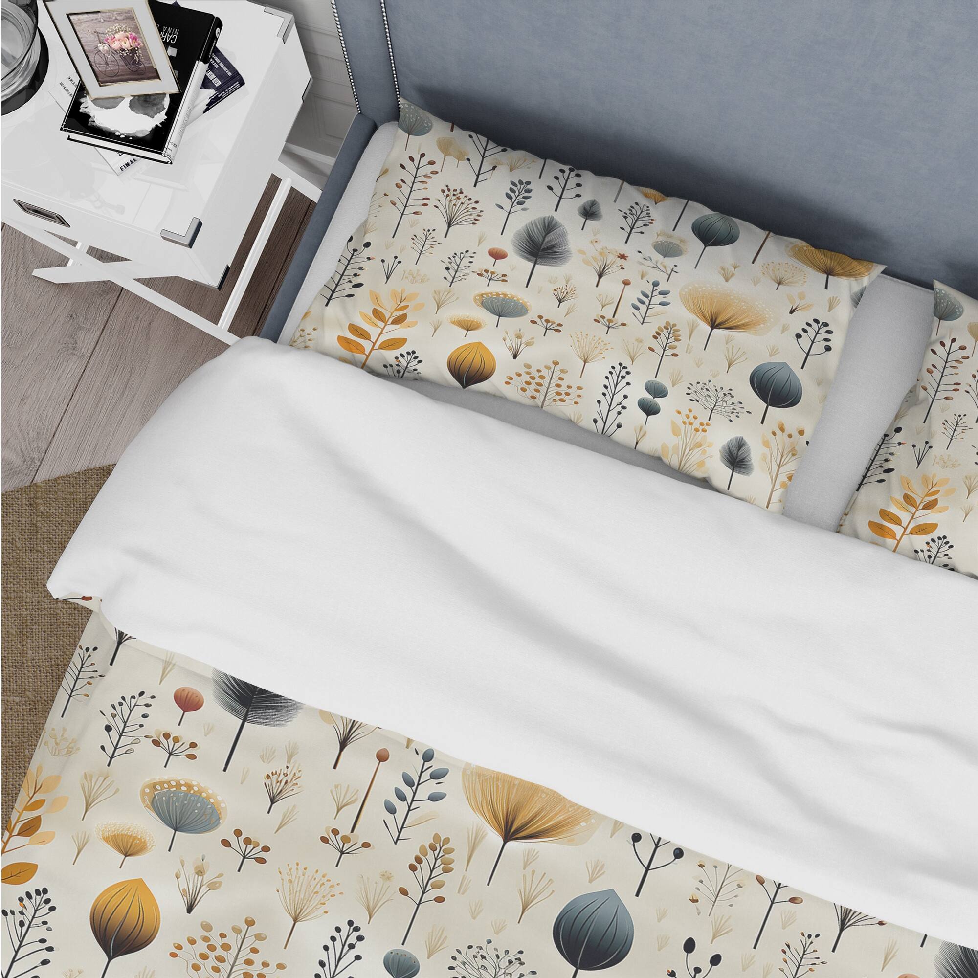 Designart "Earthy Serenity IV" Yellow Floral Bed Cover Set With 2 Shams